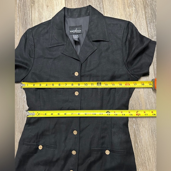 🛍️Positive Attitude petite black button down dress with removable belt size P6 - Picture 7 of 9